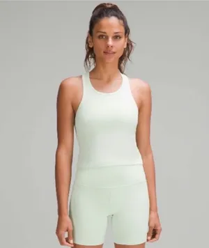 Lululemon Ebb To Street Cropped Racerback Tank Top Kohlrabi Green thumbnail 5