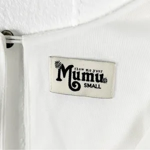 SHOW ME YOUR MUMU Donna Michelle White V-Neck Tunic Top Small Casual Neutral thumbnail 3