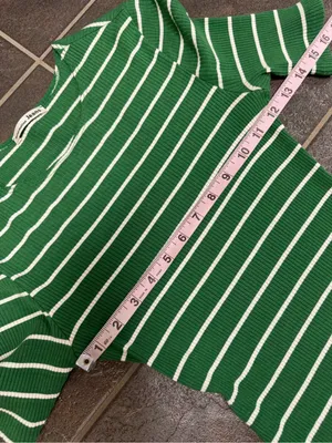 Reformation Jeans Kendy Short Sleeve Knit Sweater Dress Striped Green Small thumbnail 11