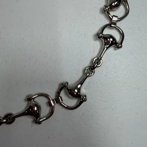 Horsebit Equestrian Belt Chain Silver Adjustable Metal Link Classic Preppy Femme thumbnail 3