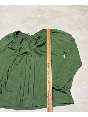 Boden Georgia smocked jersey top Women’s Green Peasant Blouse 4 thumbnail 6