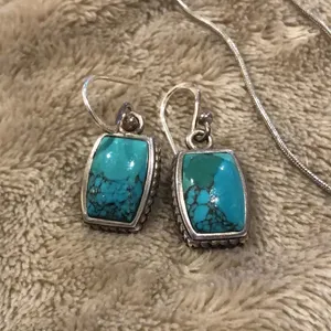 Barse Turquoise Sterling Silver Necklace Earrings Bracelet Ring Rope Accent Set thumbnail 3