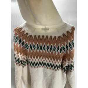 FRYE Women's Cozy Hooded Sweater Size‎ Medium Fair-Isle thumbnail 4