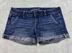 American Eagle Outfitters Indigo Rolled Hem Denim Shorts thumbnail 1