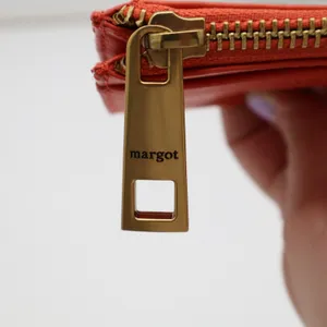 Margot New York Women's Red Pebbled Leather Credit Card Slots Zipper Wallet thumbnail 3