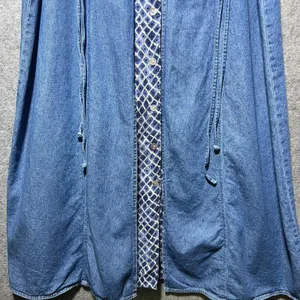Vintage 90s TR Bentley Denim Maxi Dress Lace Up Corset Side Blue Size 10 thumbnail 10