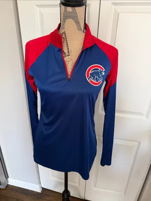Fanatics Chicago Cubs Long Sleeve Quarter Zip Pullover Shirt Size Small thumbnail 2
