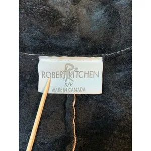 Robert Kitchen Suede Jacket Women's‎ Small Canada Coat Faux Fur Cream Trees thumbnail 3