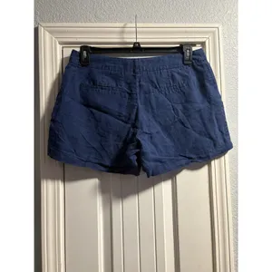 Willi‎ Smith Linen Shorts Women 10 Navy Blue Flat Front Casual Summer Coastal thumbnail 2