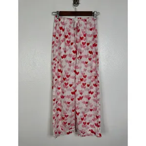 Pottery Barn Teen Pajama Set Small Pink Red Heart Print Cotton 2 Piece PJ Set thumbnail 5