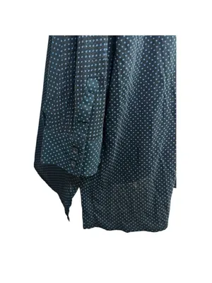 Ann Taylor LOFT Black Blue Polka Dot 3/4 Sleeves Blouse Pullover Sz M Career thumbnail 6
