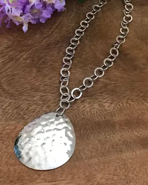 Silpada Hammered Disk Necklace Sterling Silver thumbnail 1