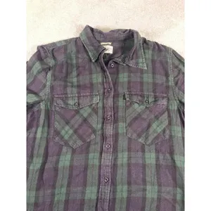 womens ralph lauren denim & supply navy green‎ plaid xl shirt Button Up Blouse thumbnail 3