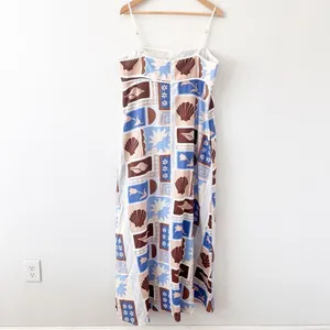 Sabo Skirt Georgia Solis Linen Blend Blue Resortwear Vacation Coastal Maxi Dress thumbnail 6