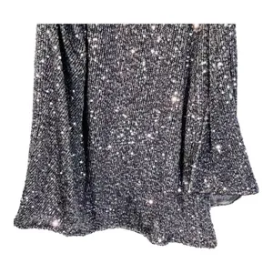 Heartloom‎ Sequin Mini Dress Women Large Silver Wrap V-Neck Cap Sleeve Party New thumbnail 11