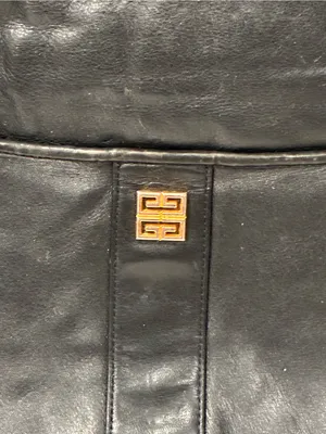 Givenchy Paris Black Soft Genuine Leather Clutch Purse Pouch Gold Hardware thumbnail 4