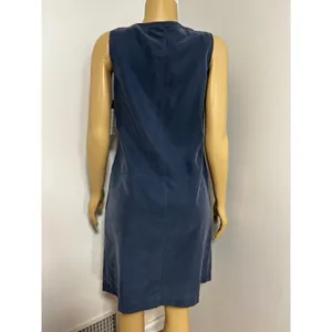 Maggy London Blue Faux Suede Button Front Shift Dress Sleeveless Sz 4 NWT thumbnail 4