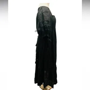 Free People Lets Be Friends Midi Black Dress Size Medium thumbnail 6