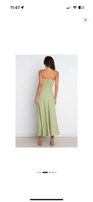 Petal & Pup Green Strapless Dress with Elegant Design thumbnail 3
