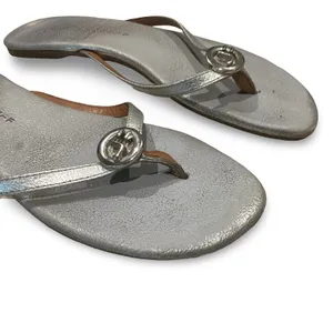 Silver Strap Thong Sandals Size 6 thumbnail 2