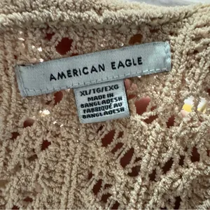 AE American Eagle Cropped Pointelle Crew‎ Neck Sweater XL thumbnail 7