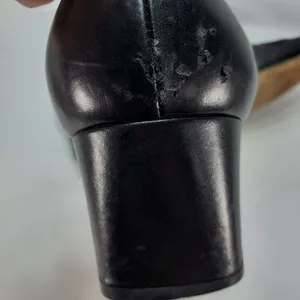 Salvatore Ferragamo Gancini‎ Pumps Womens 7.5 B Black Leather Block Heel Italy thumbnail 7