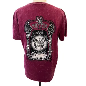 Empyre Zumiez T Shirt | Red Acid Wash Short Sleeve Tee Shirt thumbnail 4