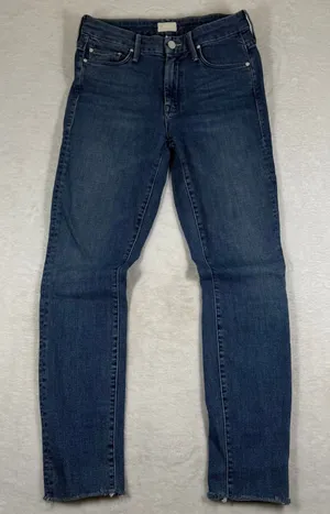MOTHER The Looker Ankle Fray Skinny Jeans Chain Of‎ Destiny Distressed Size 25 thumbnail 1