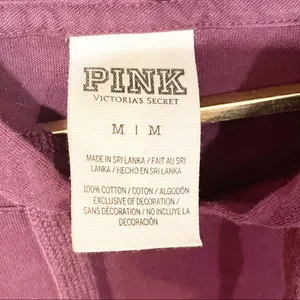 Victorias Secret Pink‎ Medium Burgundy Maroon Spell Out Hooded Sweatshirt thumbnail 3