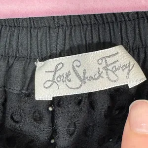 Love Shack Fancy Black Lace Off Shoulder Mini Dress Womens XS Whimsigoth Boho thumbnail 7
