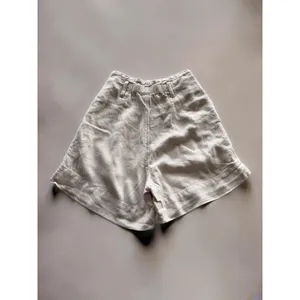 Abercrombie‎ & Fitch Linen Blend Pleated High Waist Shorts Oatmeal Beige XXS thumbnail 2