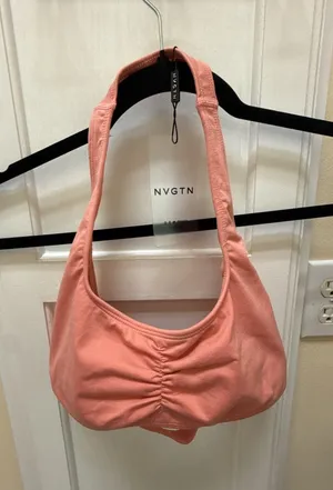 NVGTN Women's Ruched Halter Sports Bralette in Coral/Pink thumbnail 1