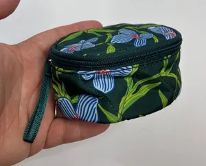 Vera Bradley Pill Case Organizer Women Small Green Floral Excellent Quilted Zip thumbnail 1