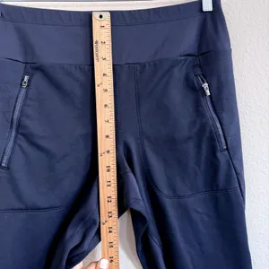 Athleta Peak Hybrid Fleece Tight Leggings Womens Large Navy Blue Outdoor Camping thumbnail 13