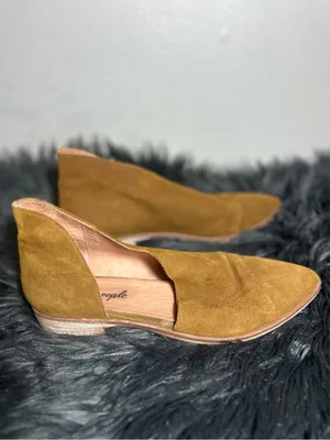 Free People Royale Flats Cutout Suede Leather Pointed Toe Brown Sz EU40 / US thumbnail 5