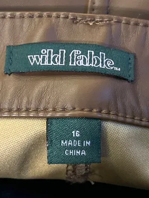 Wild Fable Faux Leather Flare Pants Womens 16 Brown Low Rise Leather Used thumbnail 6