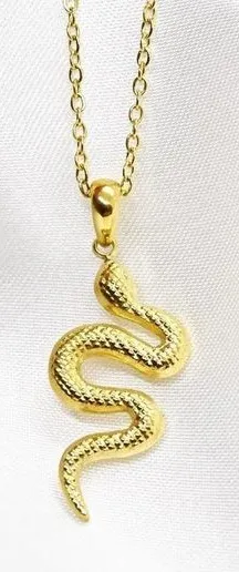 Minimal Gold Snake Necklace thumbnail 1