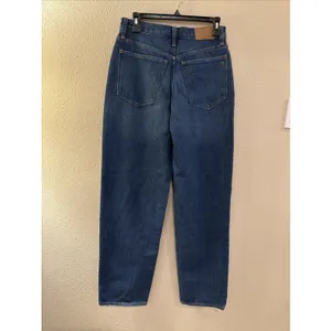 Madewell Baggy Straight Jeans Medium Dark Wash Denim Blue‎ Womens Size 26X30 EUC thumbnail 4