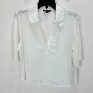 J.Crew Bungalow Popover Top Crepe De Chine Viscose Minimalist Ivory Small thumbnail 2