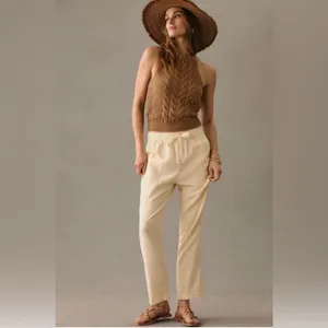 Anthropologie x Pilcro Linen‎ Drawstring Pants in Cream Size Extra Small thumbnail 9