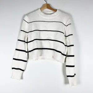 NEW Z Supply Milan Cotton Blend Knit Stretch Crew Neck Stripe Pullover Sweater S thumbnail 1