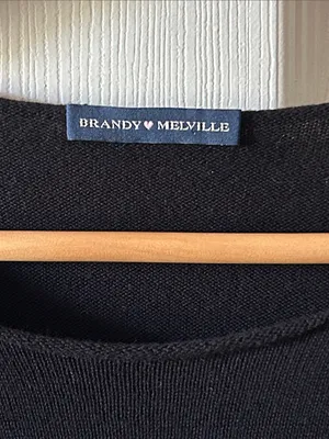 Brandy Melville Black Grunge Long Sleeve Sweater Gorpcore Indie Sleaze Fall Sz S thumbnail 4