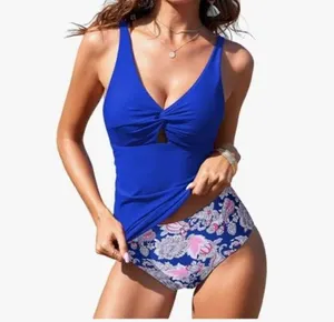 ZAFUL Tankini Twist Front Tummy Control High Waisted Bikini Sets nwt thumbnail 7