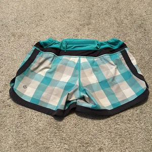 Lululemon Speed Short Lagoon Checkmate Plaid Size 4‎ thumbnail 2