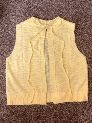 Open Back Yellow Sweater Tank Size none thumbnail 2