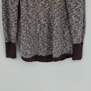 L.L. Bean Signature Cotton Linen Ragg Sweater Size Large Mock‎ Neck Marled thumbnail 3