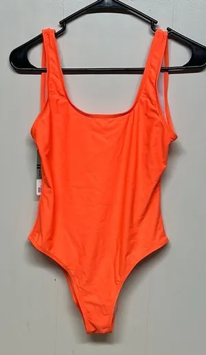 Vibrant Orange One-Piece Swimsuit with Wide Straps thumbnail 1