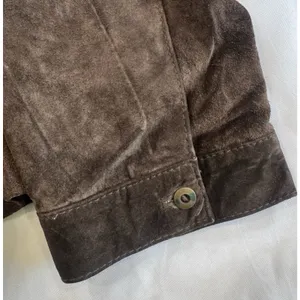 Chico’s Genuine Brown Suede Leather Zip Jacket 90s Y2K Minimalist⁠ size large thumbnail 10