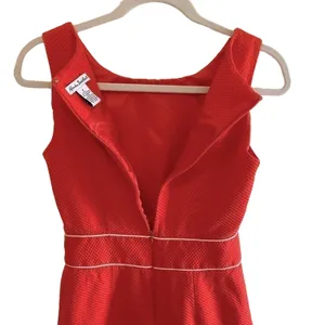 Alexandra Bartlett Orange Sleeveless A-Line Lined Dress Crochet Button Size‎ 4 thumbnail 3
