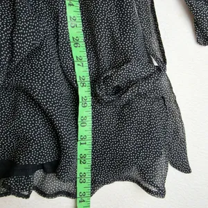 Abercrombie & Fitch Black Polka Dot Long Sleeve Ruffle Wrap Mini Dress‎ Womens M thumbnail 11